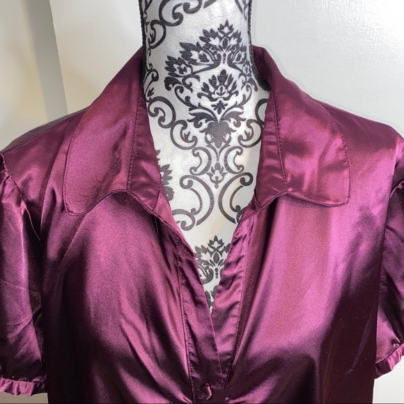 Apt. 9 Size 3X Purple Button Down Collared Blouse - Picture 5 of 12